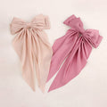 Source Factory Custom Eco Recyclable RPET Polyester French Hair String Hair Tie Hair Clip Bow Flowing Hair Accessory