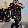Women's Summer Japanese Short Sleeve Cardigan + Pants 3-Piece Set 2026 - 3-Piece Set Cardigan Apricot