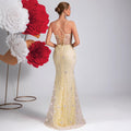Women's Embroidered Tulle Waist-Cinching Premium Socialite Evening Gown Banquet