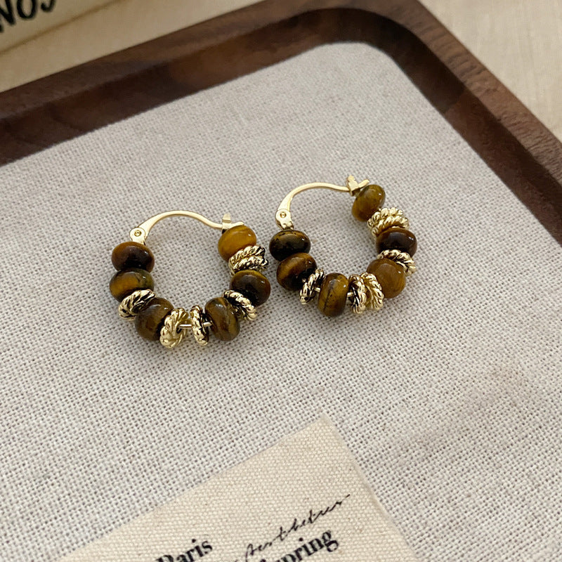 Gold-Plated U-Shaped Resin Huggie Earrings - view 7