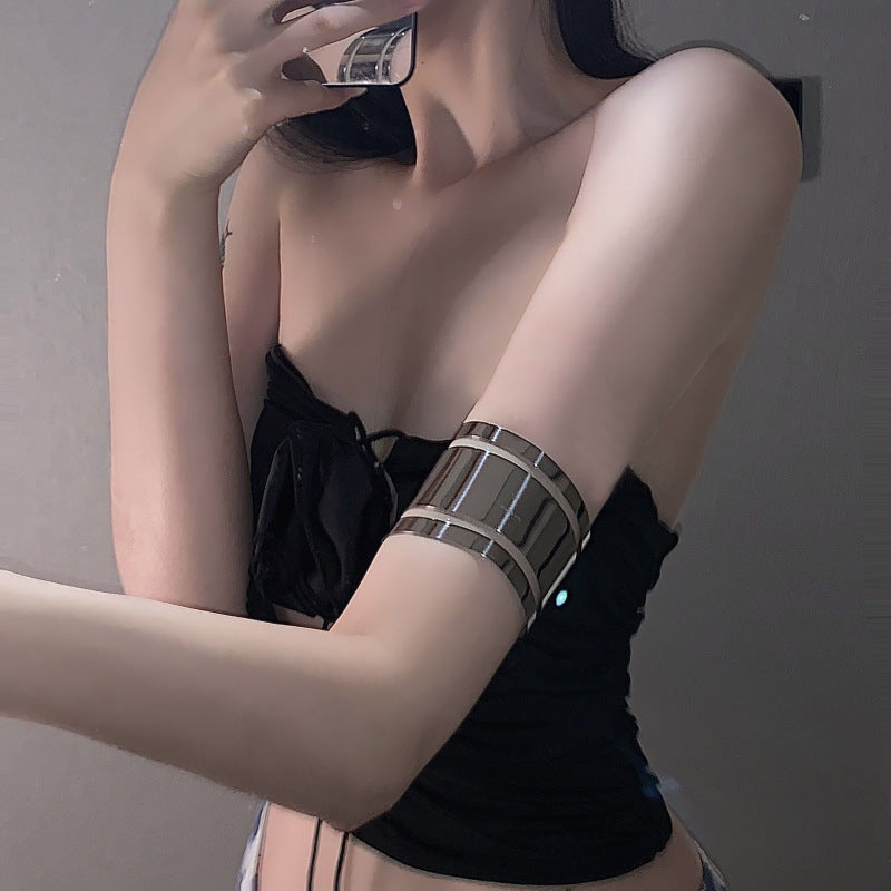 Silver-Tone Irregular Curved Cuff Bracelet - view 12