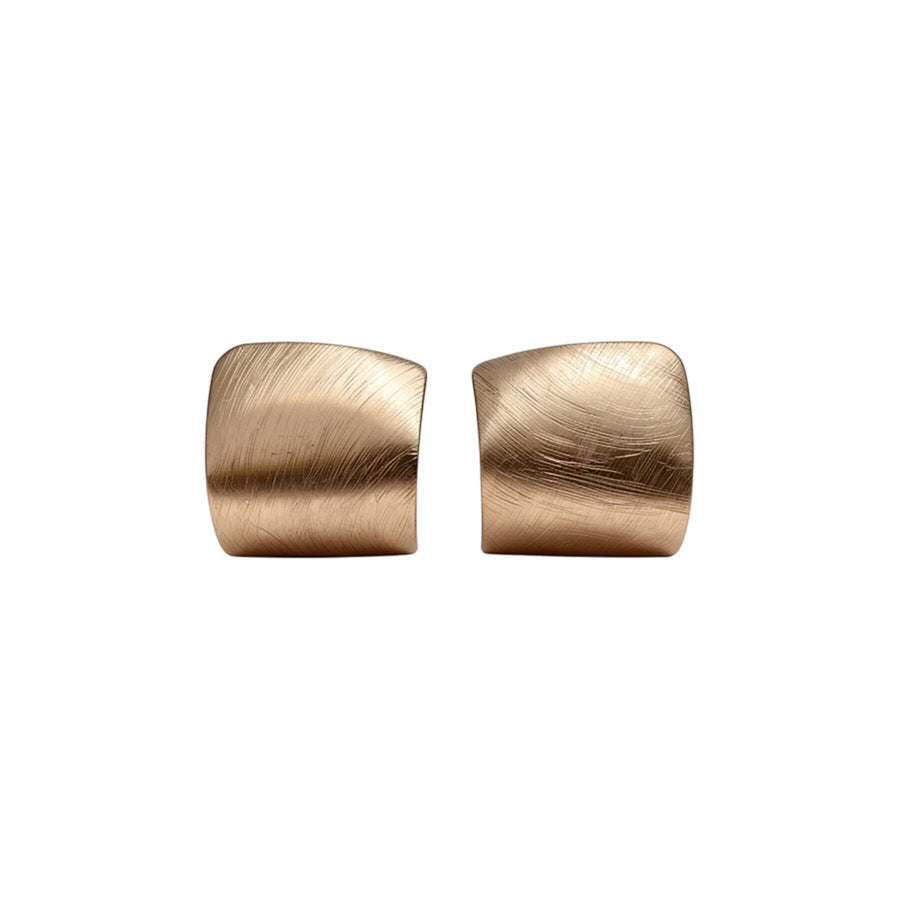 Brushed Metal Diamond Pendant Stud Earrings - view 5