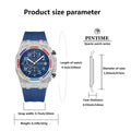PINTIME Men Watch Colorful Crystal Rubber Berry Multifunction 6 Hand Date Watch Men Niche Waterproof Quartz Watch