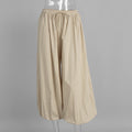Spring-Summer Casual Relaxed Cotton Loose Wide Leg Lantern Pants