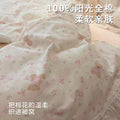 粉色少女公主风全棉四件套100纯棉床裙款韩式花边被套床单三件套