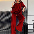 Leopard Print Hoodie + Pants Two-Piece Loungewear Set