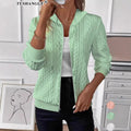 Women's Fall-Winter Knit Long Sleeve Hoodie + Jacket 2026 | Trendy Jacket - White