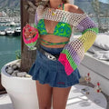Women's Fall Casual Sexy Wool Flared Sleeve Cropped Flared Sweater 2026 - Green