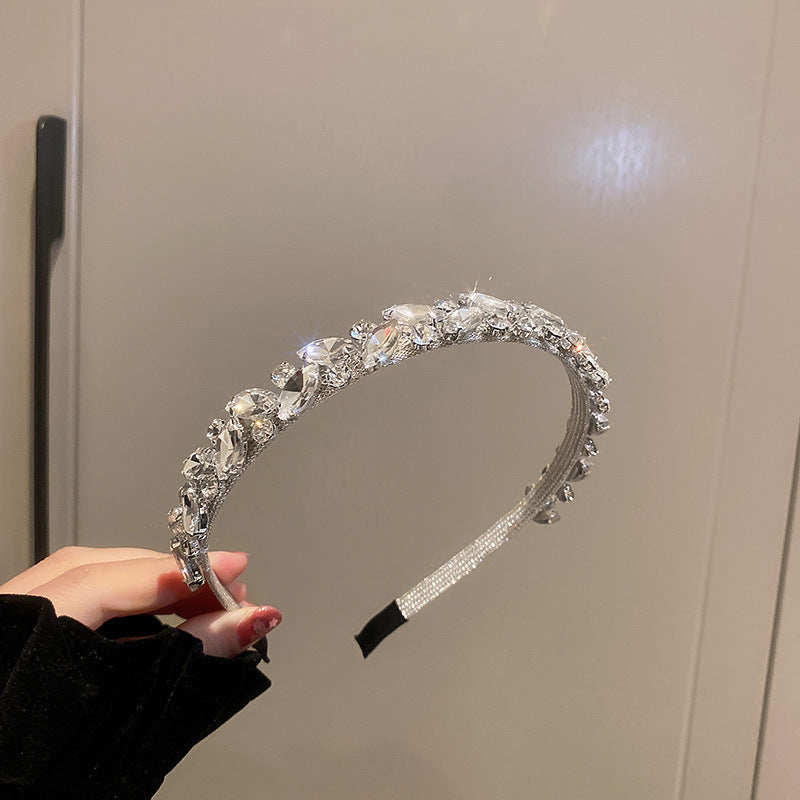 French Pearl and Rhinestone Floral Headband - view 12