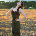New Chinese Style Camisole Dress, Two-Piece Long Dress Set