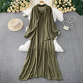 Casual Slimming Long Sleeve Lightweight Loose Dress + Shirt + Camisole 2-Piece Set