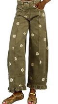 Retro Patchwork Printed Floral Loose Wide Leg Pants + Pants