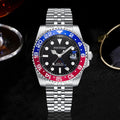 PINTIME Mens Watch GMT Dual Timezone Export Watch Men Precision Steel Formal Quartz Mens Watch Drop Ship