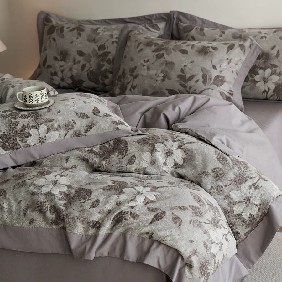 Evening Crabapple Jacquard Cotton 4-Piece Bedding Set - view 2