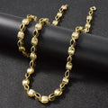 Western Trendy Chinese Combo Cutout Return Pattern Olive Barrel Bead Necklace Men Retro 10K Lettering Pattern Necklace Bracelet Set