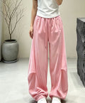 Summer Casual Versatile Shirred Drapey Loose Elastic Pants