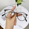 Oval Round Prescription Blue-Light Glasses Fashionable Trendy Overseas Bare Face Influencer Finish Item Men Plano Student Style Prescription Sunglasses