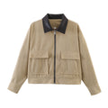 Women's Fall Casual Fashion Patchwork Jacket 2026 | Trendy Jacket - Lotus Pink