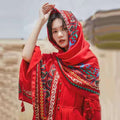 Women's Ethnic Shawl + Cape 2026 - Red