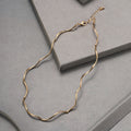 Western Simple Breeze Metal Wave Fashionable Niche Necklace Copper S Tube Bead Collar Simple Versatile Fashionable Clavicle Chain