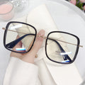 New Fashionable Trendy Anti-Blue Plano RedNote Style of Square Frame Bare Face Street Snap Overseas Glasses