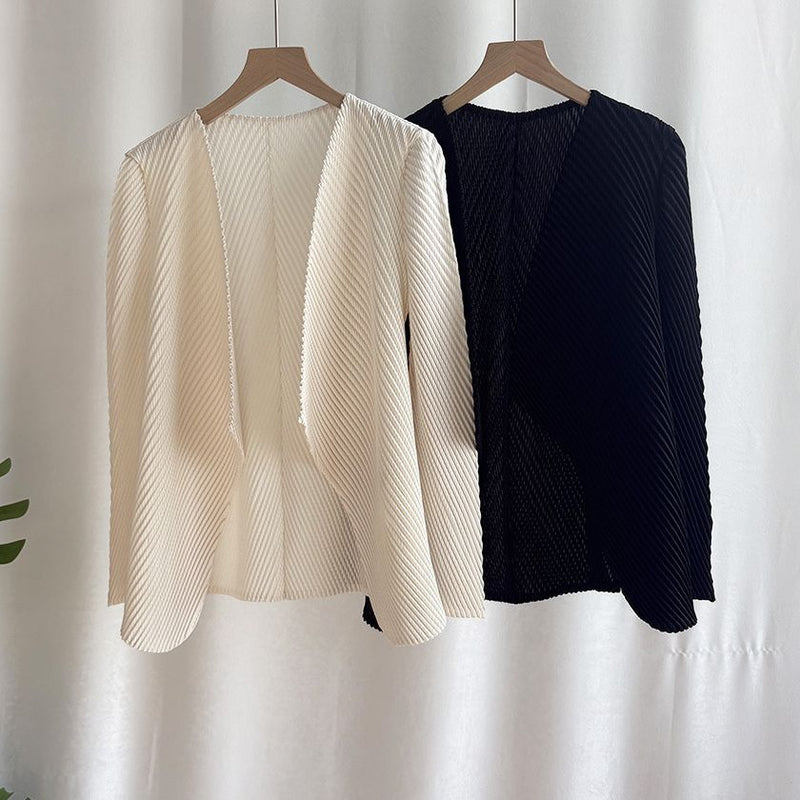 Spring Fashion Slimming Pleated Loose Cardigan + Jacket + Top