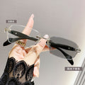 Photochromic Prescription Blue-Light Glasses Beveled Rimless Formal Overseas Pure Seduction Style Metal HD Prescription Sunglasses Photochromic