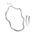 Silver Wave Shadow Full Diamond Super Sparkle Twisted Jewelry Set Banquet Party Style With Necklace Light Luxury Niche Necklace Women