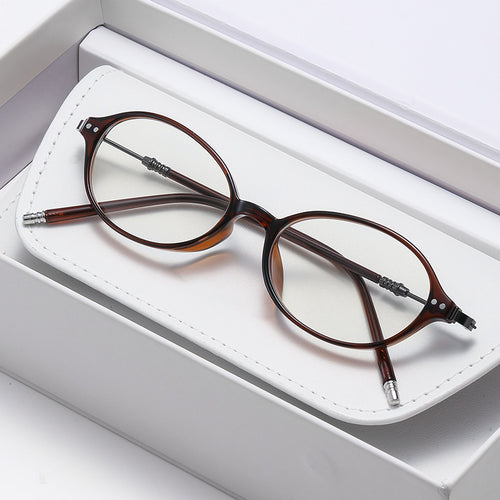 Presbyopia Glasses Anti-Blue Youthful Small Oval Round Artistic Frame Overseas Anti-Blue-Light Reading Glasses