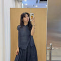 Summer Korean Artistic Ramie Mini Flutter Sleeve Stand Collar Diagonal Placket Lightweight Shirt
