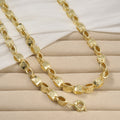 Western Trendy Chinese Combo Cutout Return Pattern Olive Barrel Bead Necklace Men Retro 10K Lettering Pattern Necklace Bracelet Set