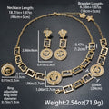 Overseas Export Western 18K Retro Portrait Cutout Chain Necklace Bracelet Set Earrings Ring Middle East Women Set