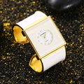 CANSNOW 2025 New Large Dial Width Side Western Punk HIPHOP Bangle Quartz Watch Overseas Supply