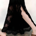 Summer Elegant Slimming Lace High Waist Slit Skirt + Long Skirt