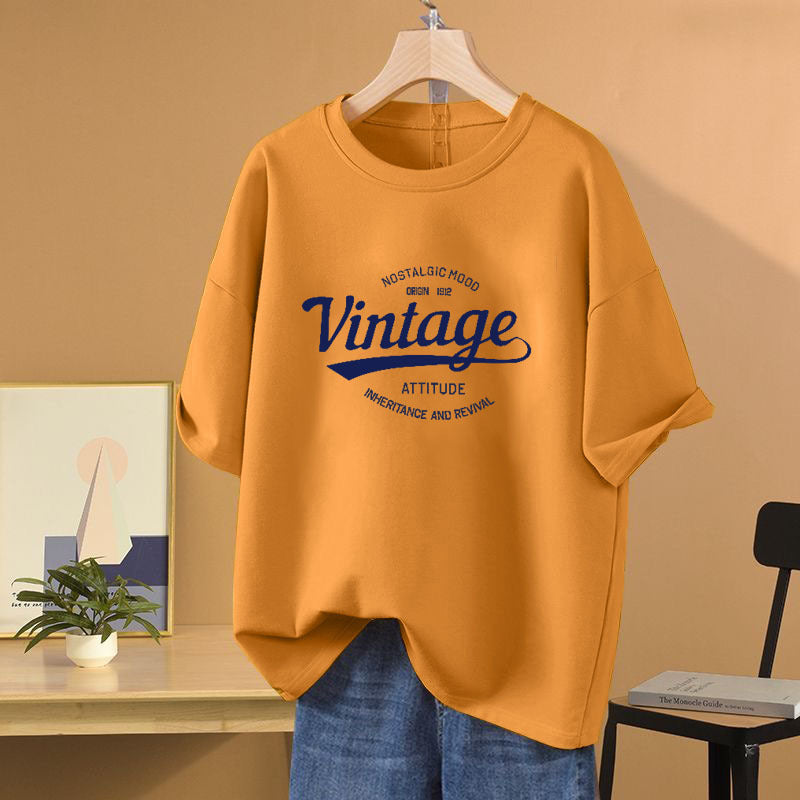 2026 hot style recommended 100% cotton short sleeve t-shirt women’s american retro bottoming shirt v