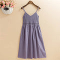 Bohemian Ethnic Style Embroidered Camisole Mid-Length Dress
