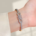 Premium Starry Sky Light Luxury Cubic Zirconia Bangle Girls Fashionable Simple Bracelet Couples Elegant Versatile Hand Jewelry Wholesale