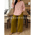 Women's Ethnic Long Sleeve Lace Trim Set 2026 | 2 Piece Outfit Set - White