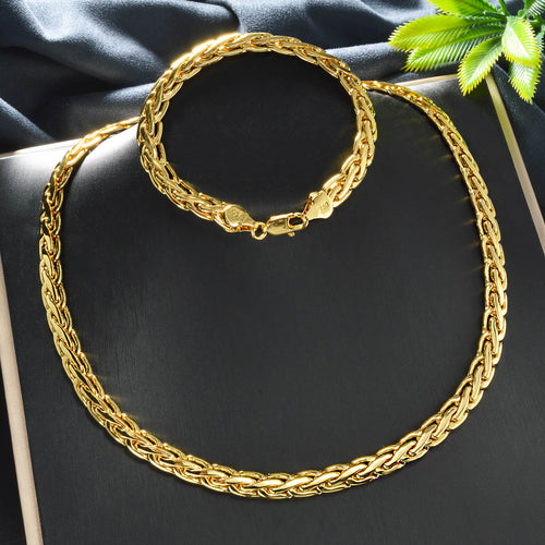 Western Necklace Bracelet Set Temu Bestseller Style Line Twist Dragon Shrimp Clasp Italy 750 Mark Magazine Accessory