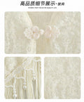 Women's New Chinese Knit Fringe Qipao Dress + Cardigan + Shawl 2026 - Off White