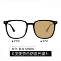 Light-Changing Prescription Glasses Overseas Elegant Frame Influencer Frame Black Frame Tea Trendy Retro Anti-Blue-Light Myopia Glasses