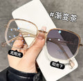 Light-Changing Blue-Light Glasses Influencer Trendy Glasses Frame Women Big Frame Bright Pink Bare Face Prescription Sunglasses Plano