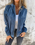 Women's Fall Minimal Jacket 2026 | Trendy Jacket - Blue