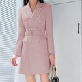 Women's Fall Korean Mid-Length Long Blazer + Jacket 2026 | Trendy Jacket - White