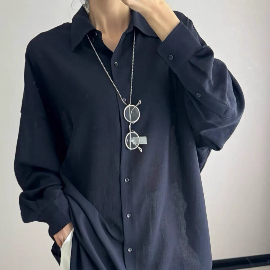 Irregular Geometric Adjustable Cord Necklace - view 12
