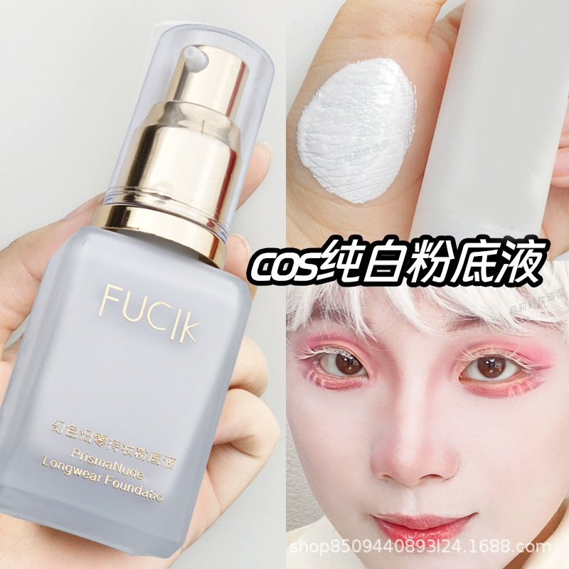 Pure White Liquid Foundation - COS Stage Makeup, Long-Wear Hydrating Concealing Foundation