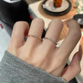 韩系极简风闪钻素圈戒指女小众设计精致轻奢高级感百搭开口指环