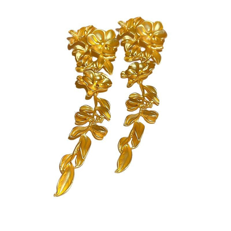 Floral Tassel Statement Earrings - view 5
