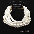 French Swarovski Multi-Layer Size Pearl Clavicle Chain Women Overseas Light Luxury Simple Korea Retro Layered Choker Necklace