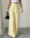 Casual High Waist Striped Drapey Wide Leg Pants + Pants
